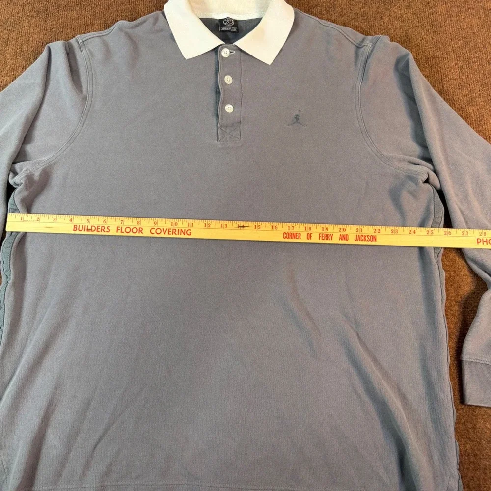 A+ Jordan Brand Mens 20th Anniversary Long Sleeve Polo Shirt Blue XL Jumpman